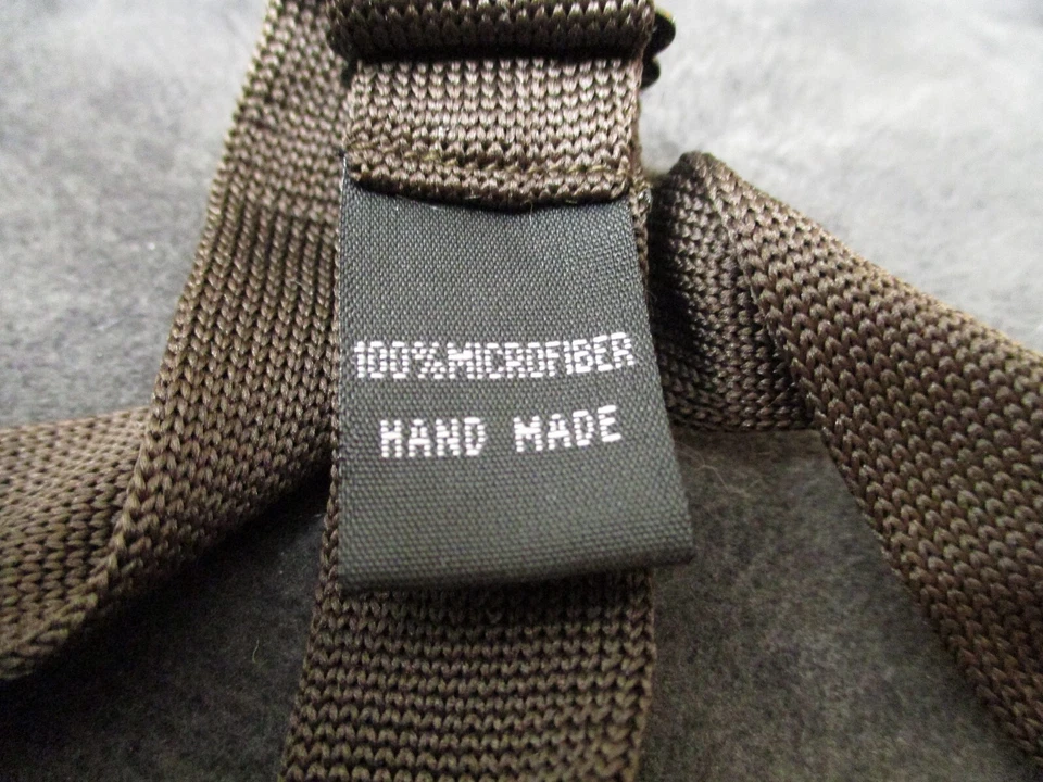 TOTALMENTE NUEVO Dan Smith Tejido Microfibra 2" Corbata Pajarita Combo Marrón Verde Rayas Foto 3 de 3