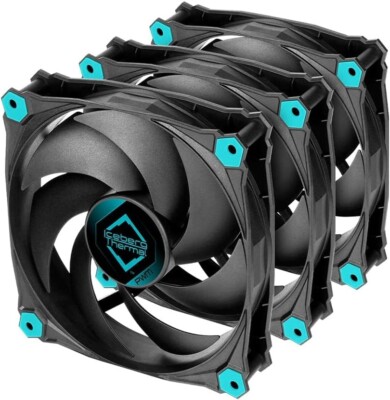 Iceberg Thermal Silent PWM 120mm Black 3-PACK Quiet Optimized Airflow 4-Pin