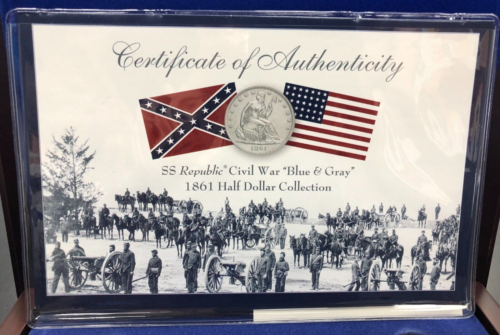 1861 USA & 1861-O CSA Seated Half Dollar ~ SS Republic Set NGC Shipwreck Effect - Bild 3 von 14