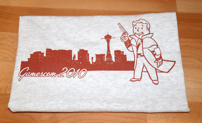 Fallout New Vegas Bethesda PS3 Xbox 360 Rare T Shirt Size S Gamescom 2010