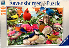 Ravensburger 500 pc Garden Birds by Howard Robinson 2012 jigsaw puzzle Rare
