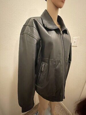 OUTBROOK MEN'S BLACK LEATHER INSULATED BOMBER JACKET SZ L | eBay OUTBROOK MEN'S BLACK LEATHER INSULATED BOMBER JACKET SZ L | eBay