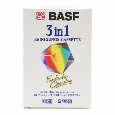 BASF 3 in 1 Reinigungs Cassette Kassette VHS-C SVHS-C