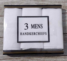 Handkerchiefs 3 Pack Women's Men's White 14" X 14"