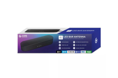 Core Innovations 80-Mile Amplified Indoor TV Antenna Bar with LED Lighting