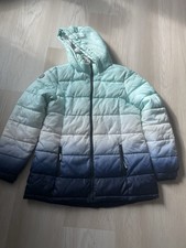Justice Girls Size 14/16 Puffer Jacket with Faux Fur Lined Hood Multicolor VGUC