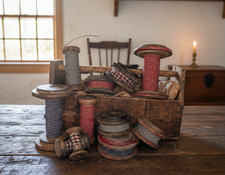 Farmhouse Primitive Vintage Wood Spools with ...