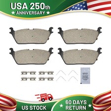 Rear Ceramic Brake Pads w/ Hardware for 2019 2020 2021 2022 2023 2024 Ram 1500