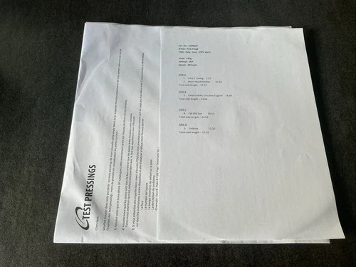 Pink Floyd - Italy - Live - 1971 Vol.1 - Test Pressing - Vinyl - DLP