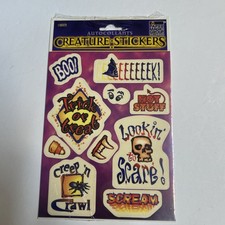 Paper Magic Creature Stickers Halloween Vintage Retro 2 Sheets 90s Hallmark New