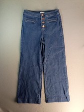 LC Lauren Conrad Super High Rise Trouser Jeans Womens 10 Button Fly Denim Blue