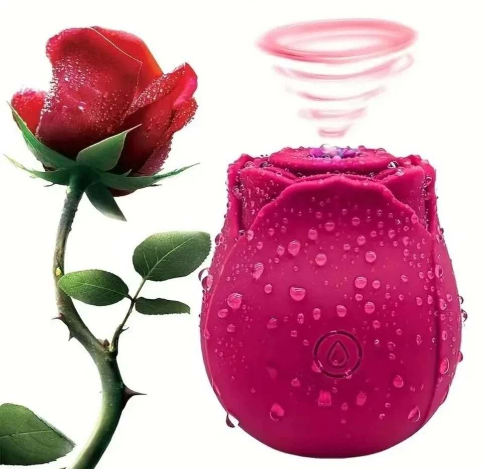 Rechargeable Rose Air-Pulse Massager Gentle Suction Soft Silicone Massage Tool