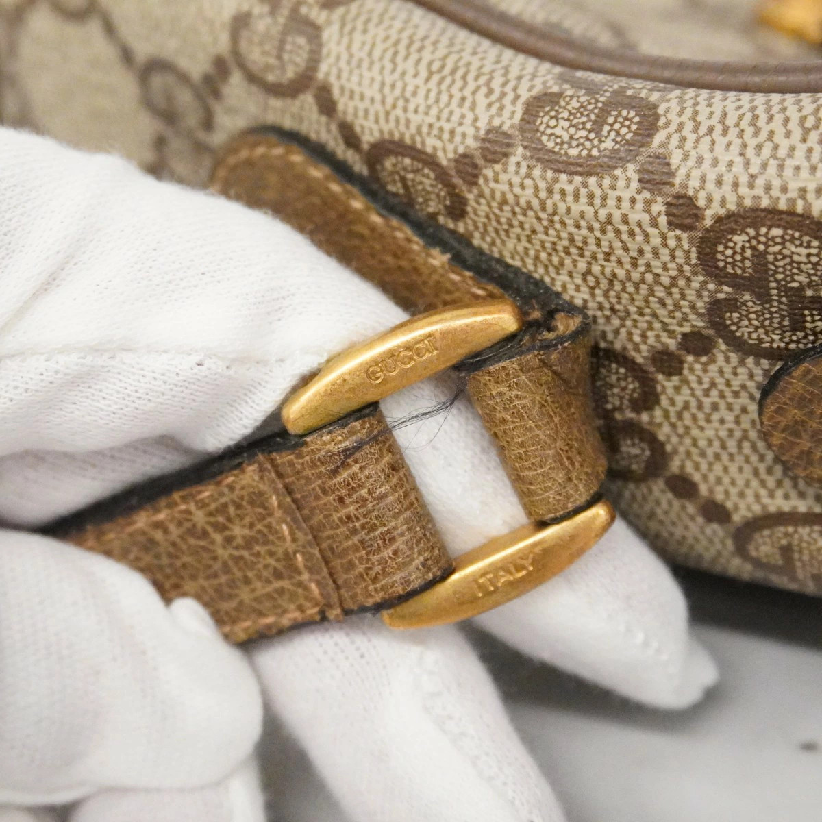 Gucci Jackie GG Canvas Shoulder Bag Brown Gold Leather thumbnail 16