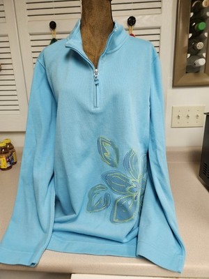 Essentials Aqua Pullover w/zipper 2X