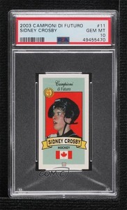 2003-04 Collezioni Firenze Campioni di Futuro Sidney Crosby #11 PSA 10 GEM MT