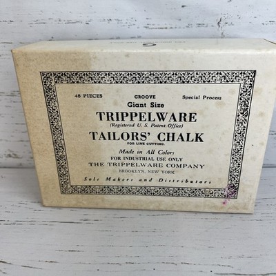 Trippelware Giant Size Tailors' Chalk for Line Cutting Full Box of 48 NOS