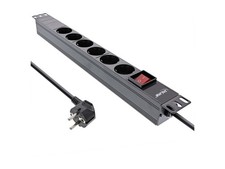 InLine 19" 6 Way Multi-Outlet with Protection with Network Switch Black 2m 16415S