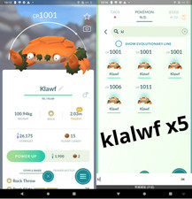 Pokémon Go - Non Shiny Klawf x5 - Mini PTC