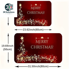 1 Christmas Welcome Party Mat: Non-slip Polyester Mat