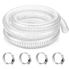 Wocloer 1-1/4" ID x 10ft Heavy Duty Clear PVC Wire Reinforced Hose for Pool