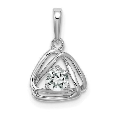 14k Weißgold 1/4 Kt runder im Labor gezüchteter Diamant verschlungen Dreieck Charm Anhänger