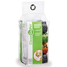 Clean Go Pet Humor Dog Waste Bags, 8 Perforated Rolls of 20 Leakproof Bags pe...