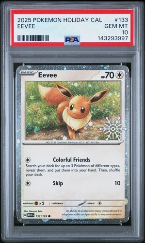 2025 POKEMON HOLIDAY CALENDAR #133 EEVEE PSA 10