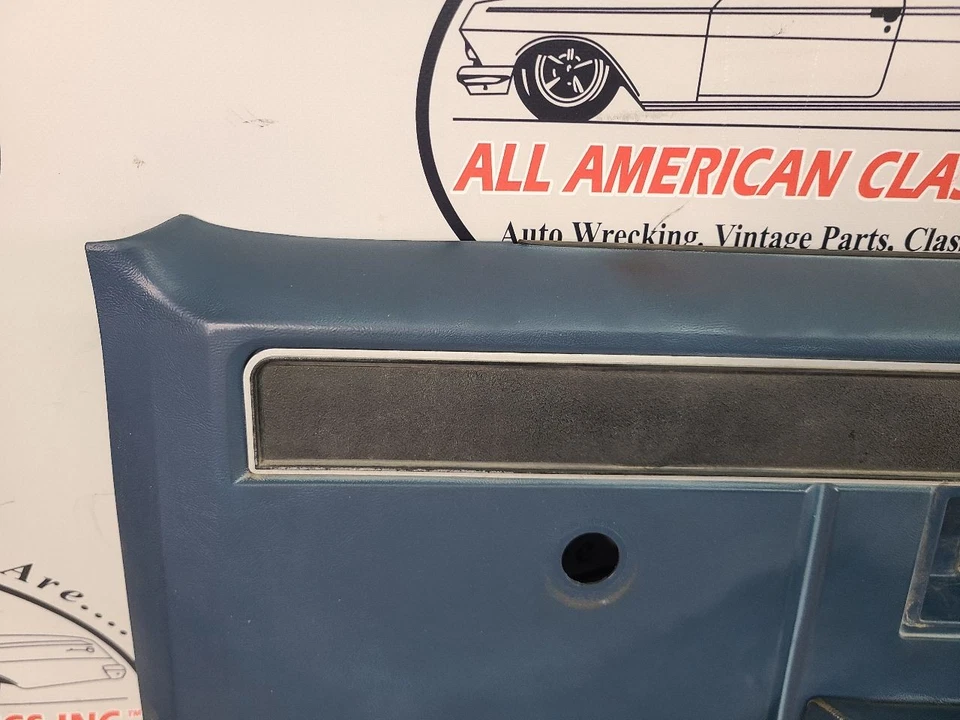 1981-87 GMC / Chevy Truck Front Door Trim Panel Pair, Blue, Manual Window/Lock - Image 2 of 4