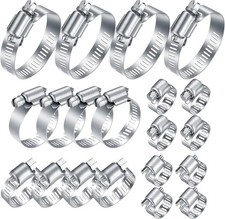 20Pcs Adjustable Stainless Steel Hose Clamps Assortment Kit, 1/4-2 in 6-51mm 