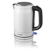 Wasserkocher Edelstahl 1,7L 2200W Weiß Kabellos Kalkfilter 360° Modell 4521