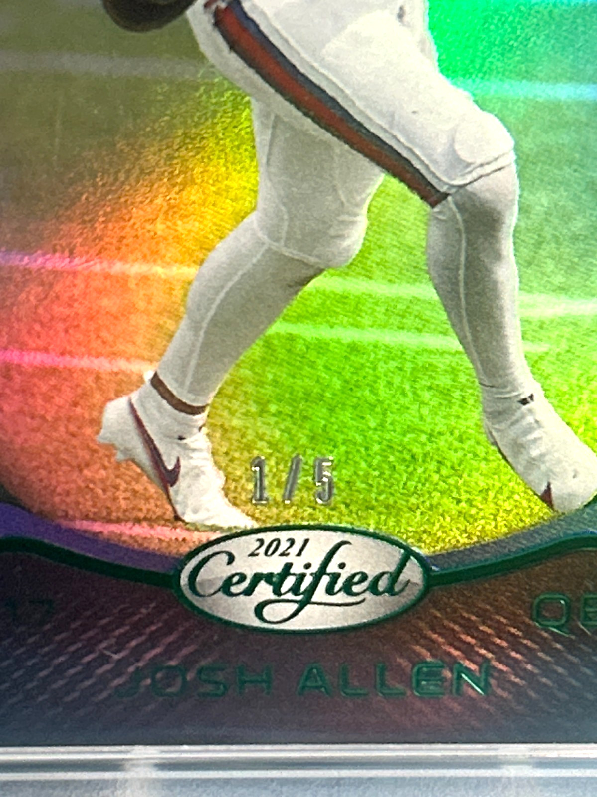 2021 Panini Certified- Josh Allen #2 Mirror Green 1/5 ALPHA PSA 8 SSP Bills view 5