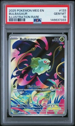 2025 POKEMON MEG EN-MEGA EVOLUTION ILLUSTRATION RARE #133 BULBASAUR PSA 10