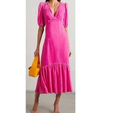 NEW RHODE ESTER PINK VELVET MAXI DRESS IN JAIPUR SIZE 2
