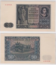 50 Zloty Banknote Polen Krakow Krakau 1941 P 96 UNC (166121)
