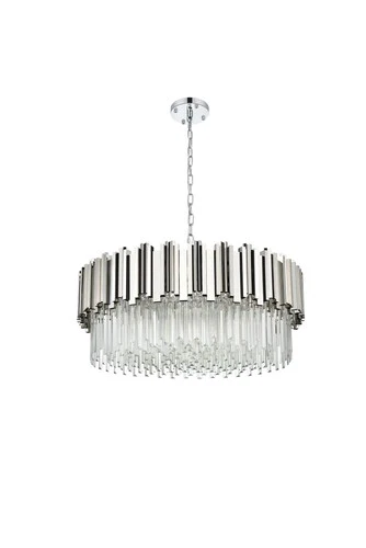 Elegant Lighting Willow 32" Chandelier in Chrome - Picture 7 of 8