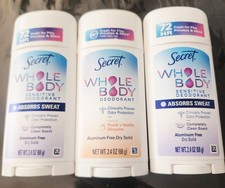 3 Secret Whole Body Deodorant Dry Feel Stick  Absorbs 2.4 Ounce