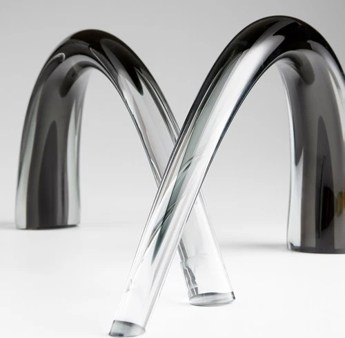 Graceful Glass Vault Sculpture in Clear and Gray - Picture 3 of 4