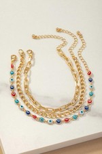 Evil Eye Bracelet Set Gold Chain Layered Protection