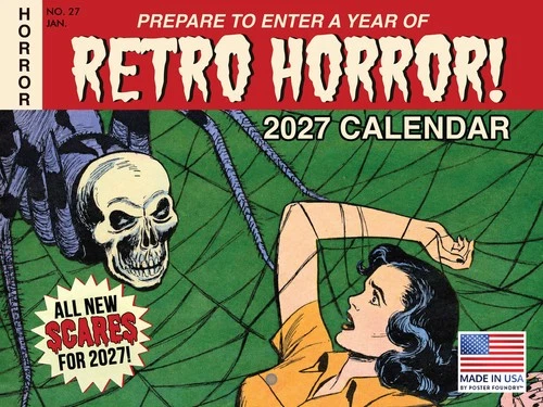Retro Horror Calendar 2027 Wall Classic Monsters