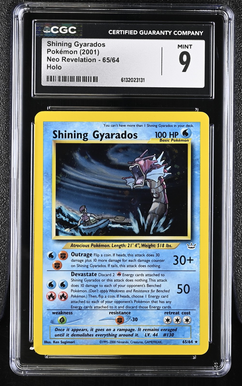 CGC 9 MINT Shining Gyarados 65/64 Neo Revelation Holo Pokemon Card