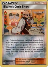 Blaine's Quiz Show Reverse Holo Uncommon SM - Unified Minds 186/236 NM