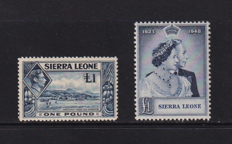 Sierra Leone - 2 High Values, mint, cat. $ 35.50
