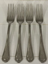 Lenox Shelby Tumbled Lot Of Four Salad Forks Fork 18/10 Stainless Flatware New