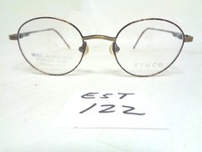Nos Vtg ZIMCO Eyeglasses Frame 25 Antique Gold Round Korea EST-122