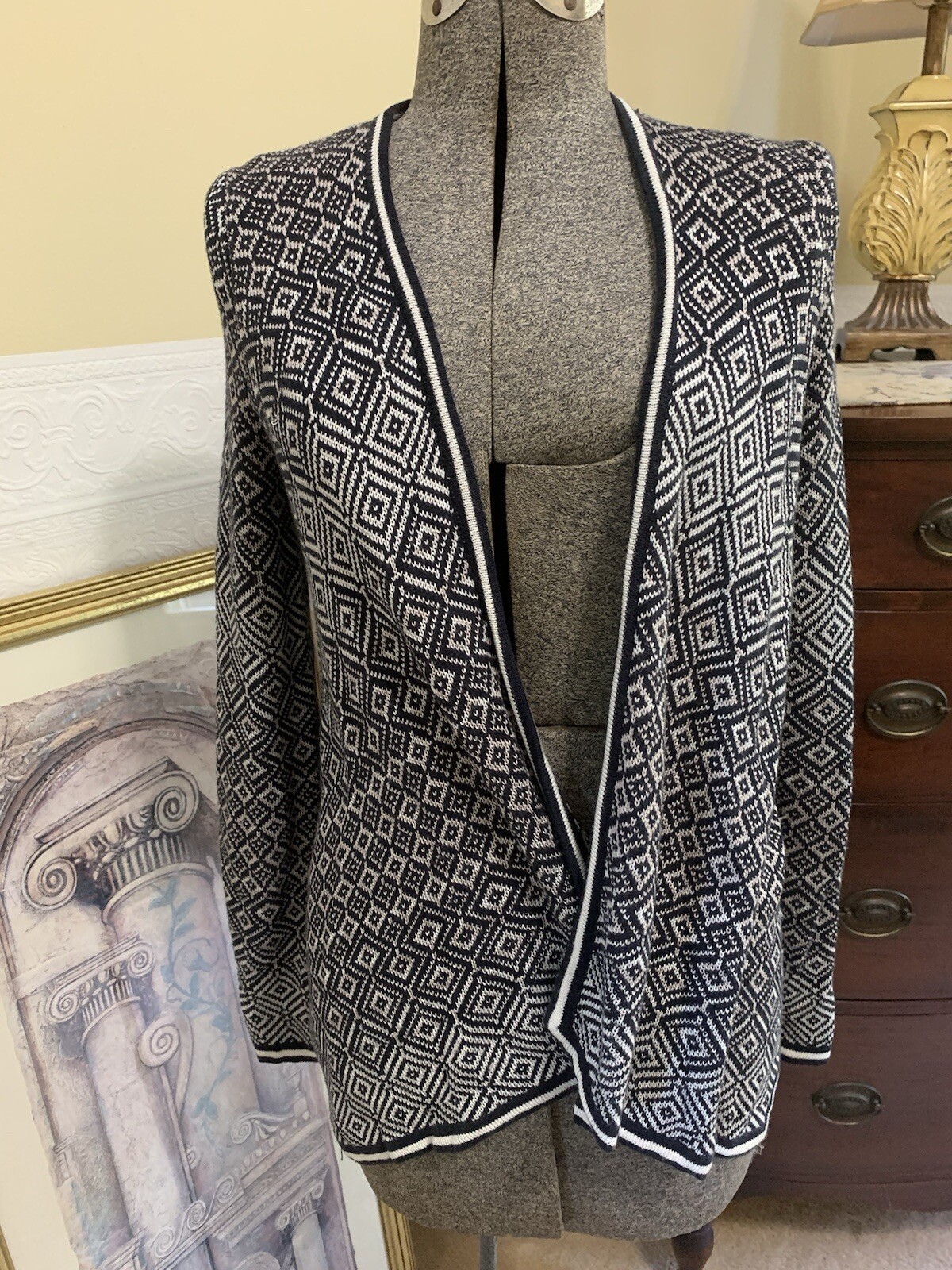 Loft Open Front Handkerchief Hem Long Sleeve Tria… - image 6