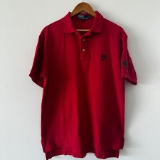 Vintage Polo Ralph Lauren Gold Crest Logo Red Polo Shirt Medium