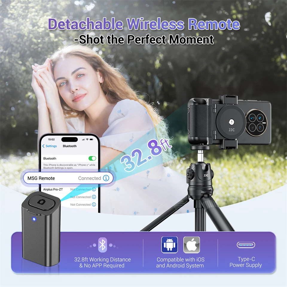 Phone Hand Grip Stand Holder Mount Wireless Remote Control for iPhone Samsung  - Image 3 of 4