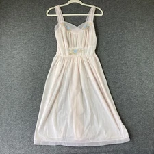 Vintage 50s Sans Souci Nylon Slip Dress Womens 32 Light Pink Chiffon