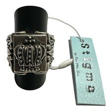 New Imbelished Silver Patina Crown Ring Stigma by Kim Min Sun Size 9