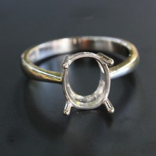 8x10 MM. Oval cut semi-mount ring silver 925 509 Pre-order